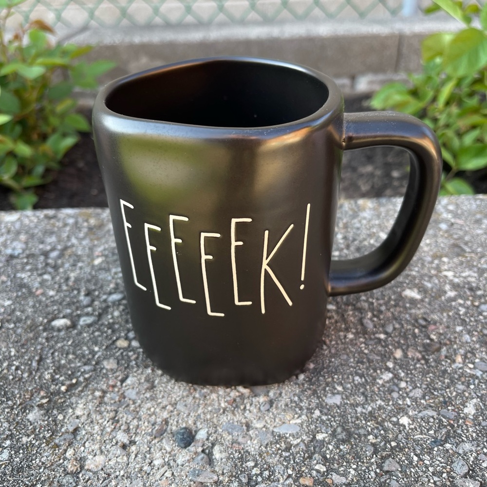 Rae Dunn Black Accent Mug with Playful Text